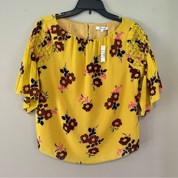 Madewell Pleated Cascade Top in Retro Bouquet Floral Size Small - Picture 11 of 15